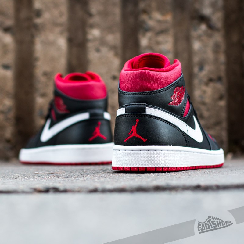Scarpe Air Jordan 1 Mid Black/Gym Red-White
