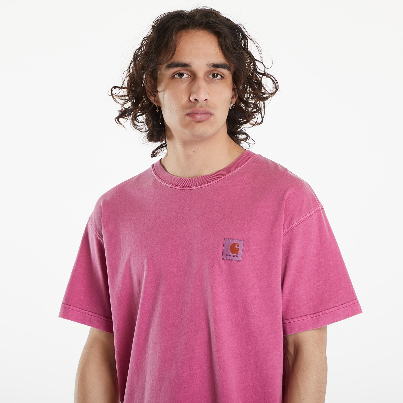 Tricouri  Carhartt WIP Nelson Short Sleeve T-Shirt UNISEX Magenta Garment Dyed