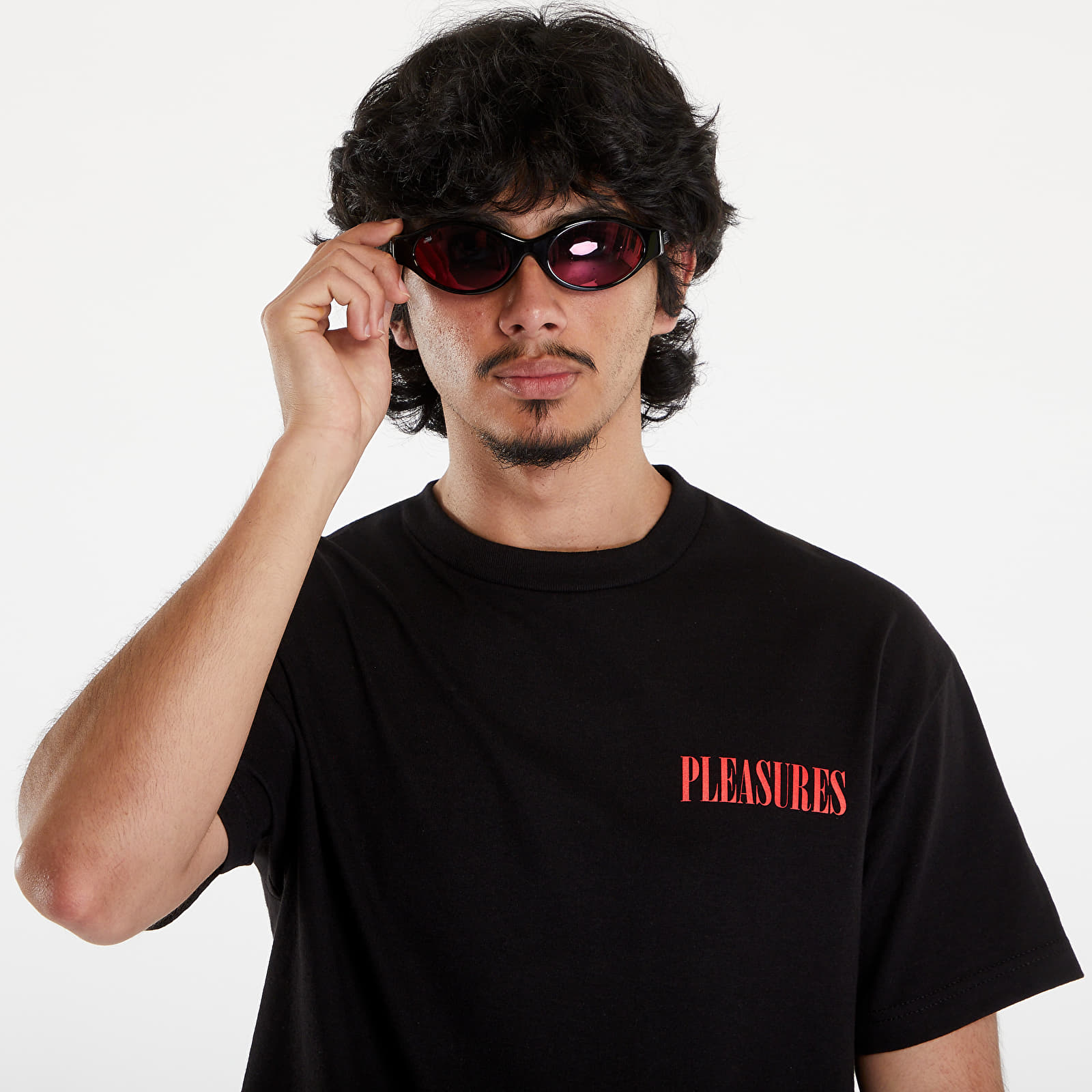 T-shirty męskie PLEASURES Vertical T-Shirt Black