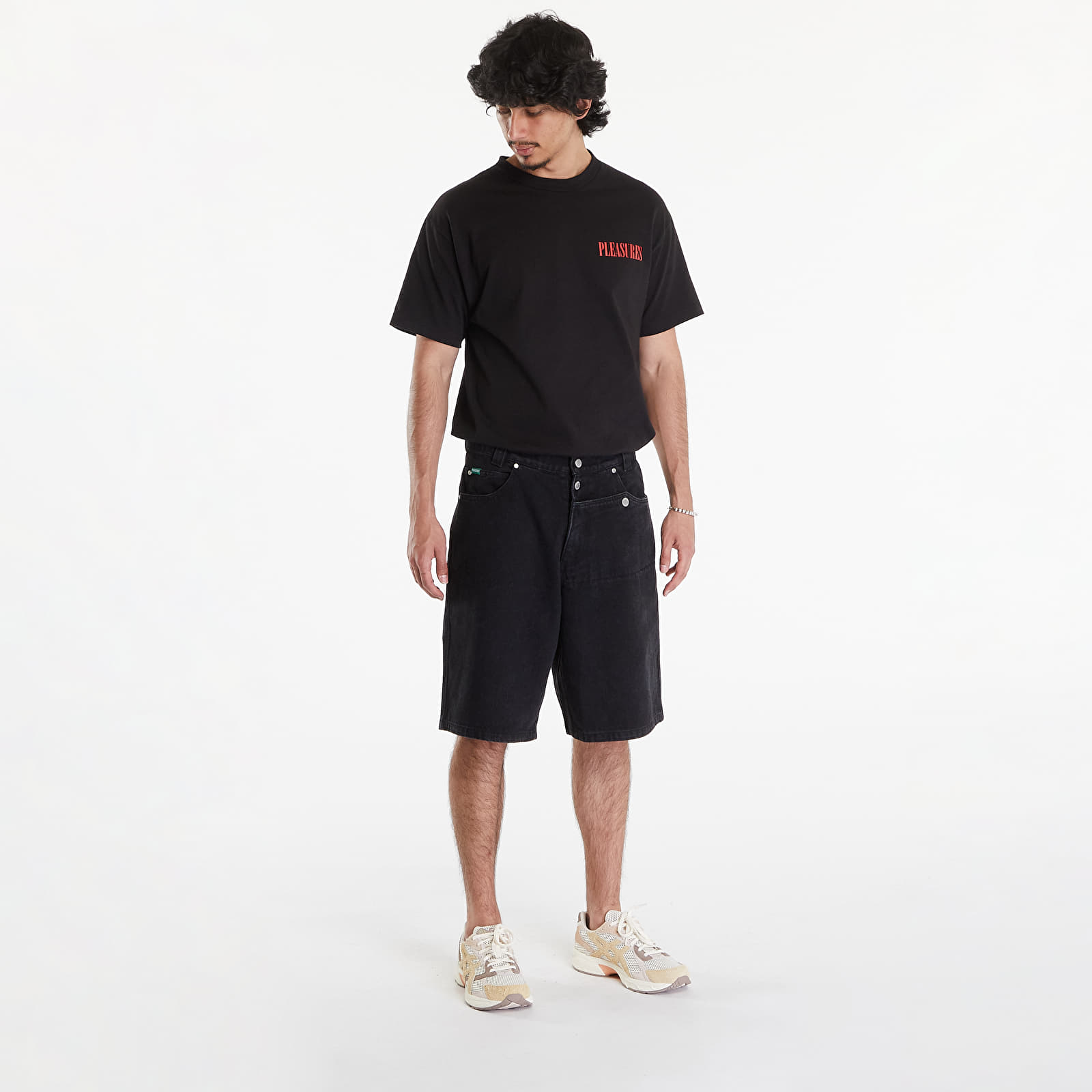 Férfi sortok PLEASURES Collision Jorts Faded Black