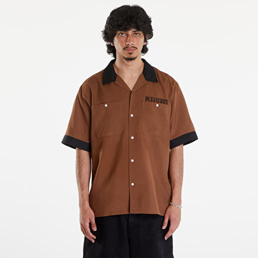 PLEASURES Daisy Bowling Button Down Shirt Brown | Footshop