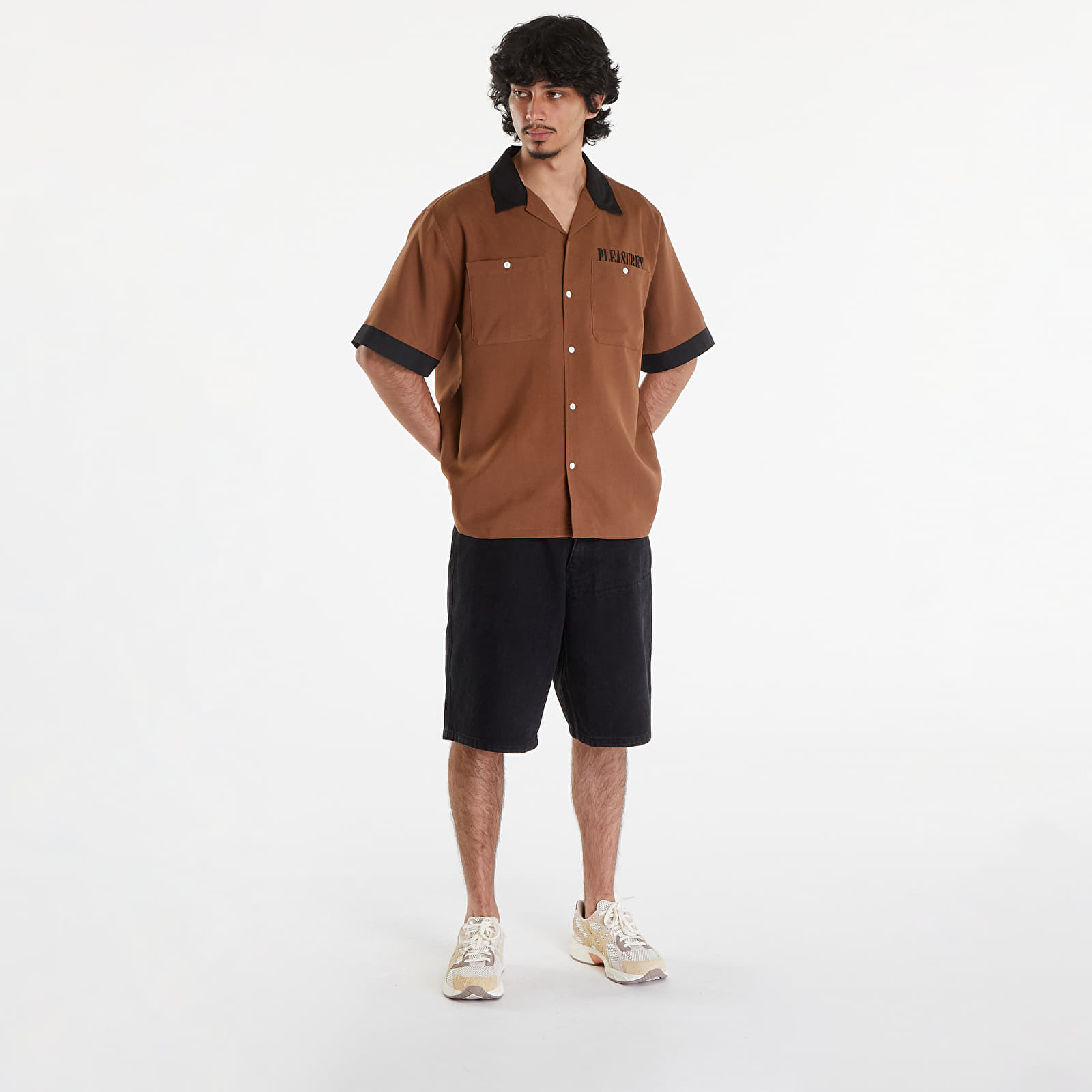 Koszule PLEASURES Daisy Bowling Button Down Shirt Brown
