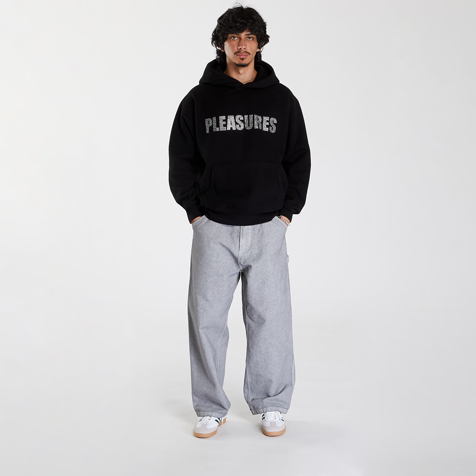 Pleasures black metal hoodie outlet
