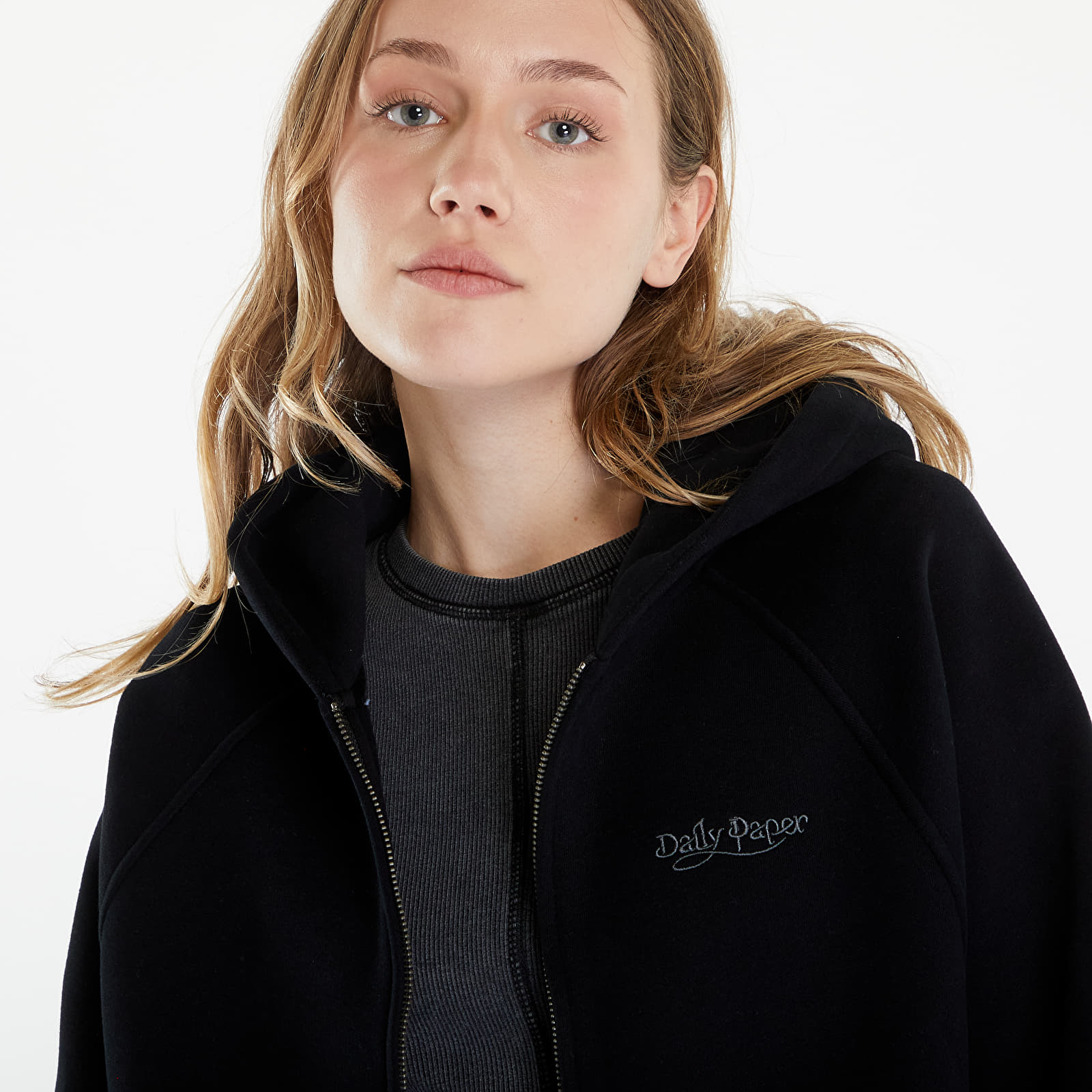 Kapucnis pulóverek és pulcsik Daily Paper Njeri Oversized Zipper Hoodie Black