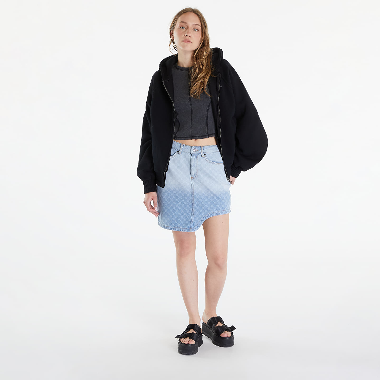 Kapucnis pulóverek és pulcsik Daily Paper Njeri Oversized Zipper Hoodie Black
