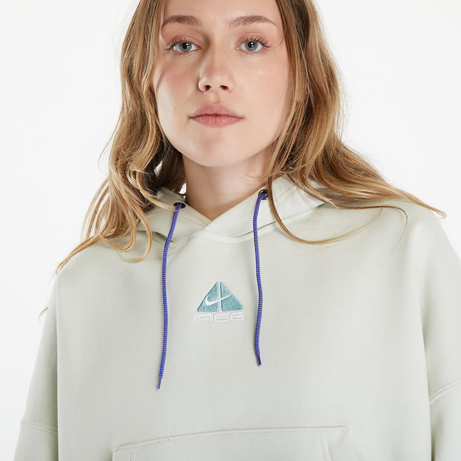 Hanorace pentru femei Nike ACG Therma-FIT Women's "Tuff Knit" Fleece Hoodie Sea Glass/ Summit White
