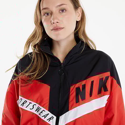 Giacche Nike Sportswear Women s Woven Jacket Lt Crimson Black Black Footshop
