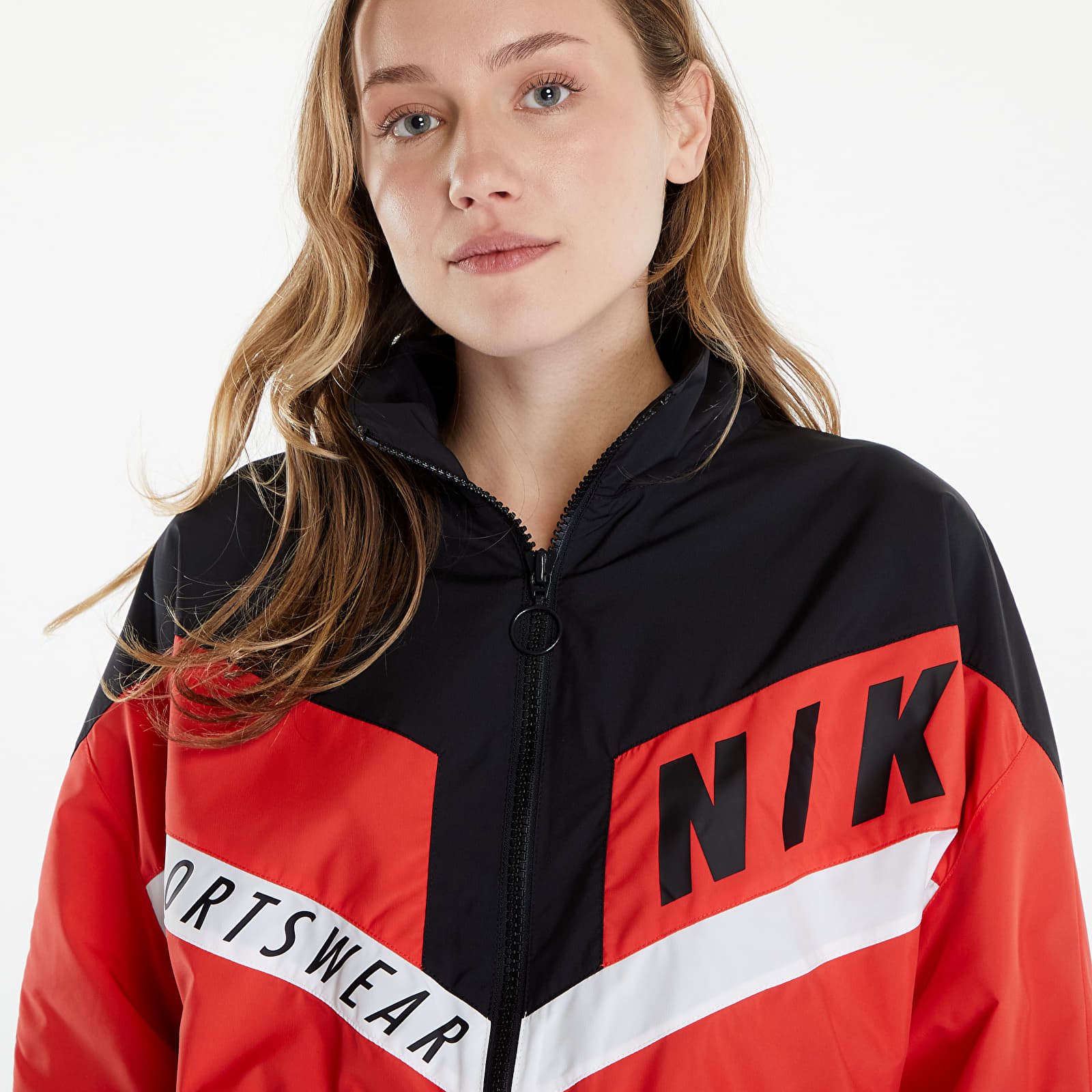 Kabátok Nike Sportswear Women's Woven Jacket Lt Crimson/ Black/ Black