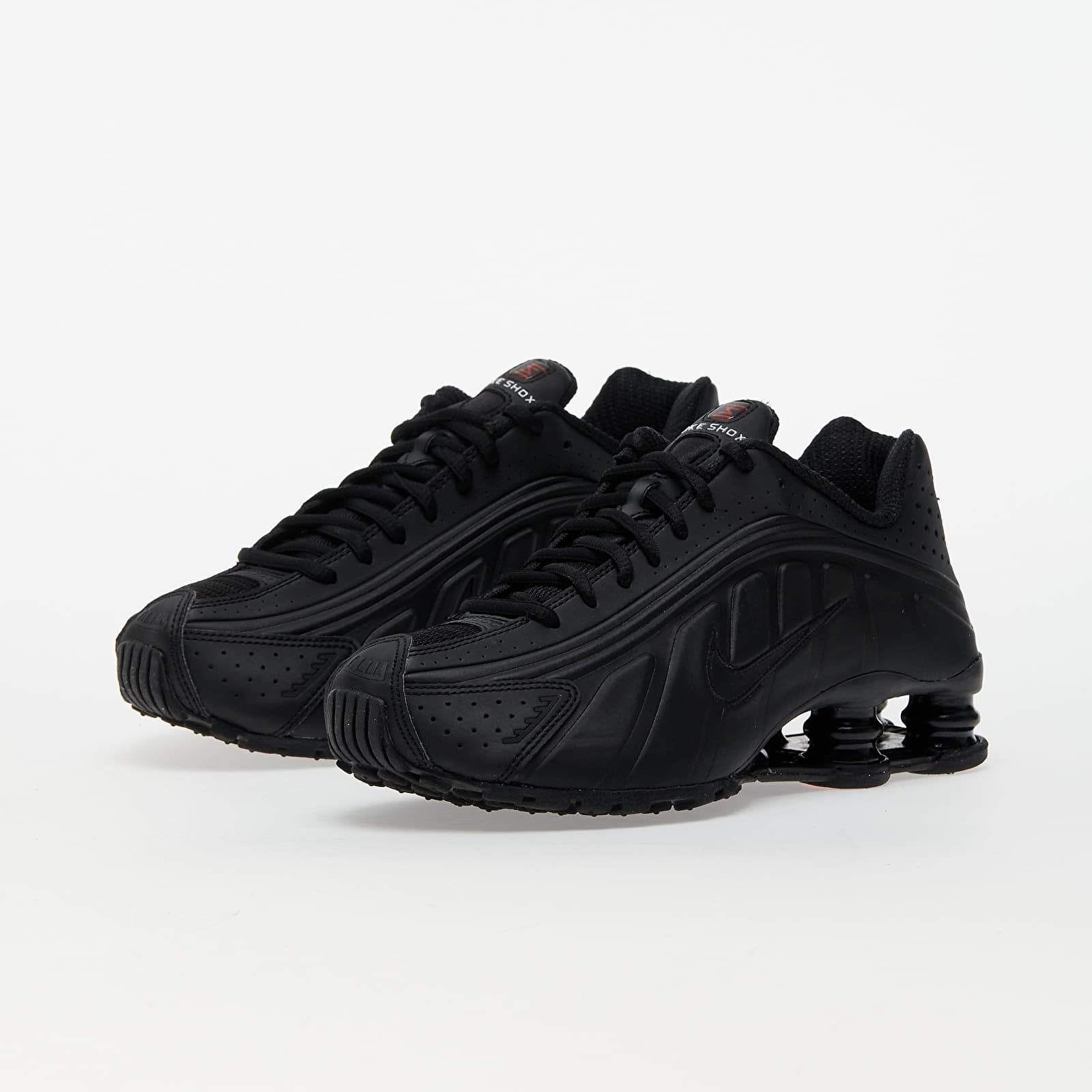 Women s shoes Nike Shox R4 Black Black Black Max Orange Footshop