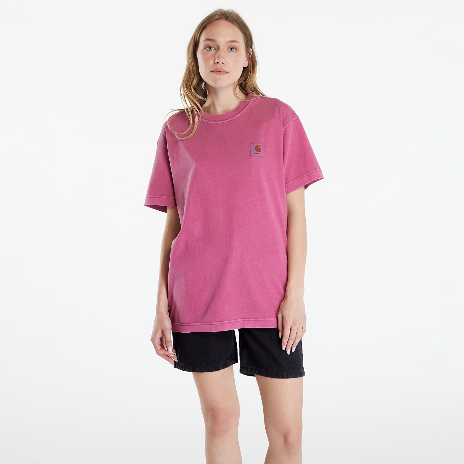 Tricouri  Carhartt WIP Nelson Short Sleeve T-Shirt UNISEX Magenta Garment Dyed