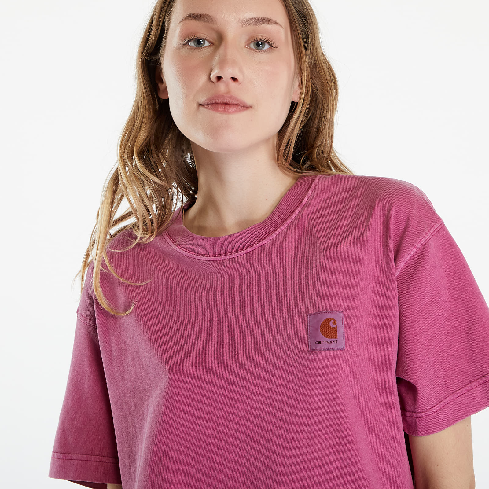 Tricouri  Carhartt WIP Nelson Short Sleeve T-Shirt UNISEX Magenta Garment Dyed