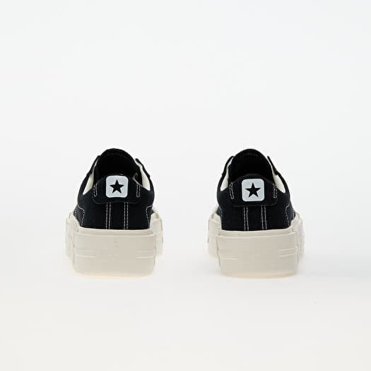 Converse chuck taylor all star lift ripple ox trainers in black clearance
