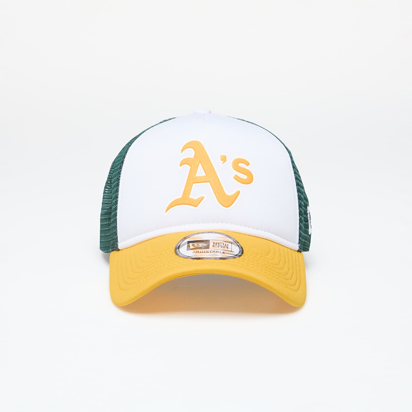 Gorras New Era 9FORTY AF Trucker MLB Logo Trucker Oakland Athletics A Gold/ Dark Green