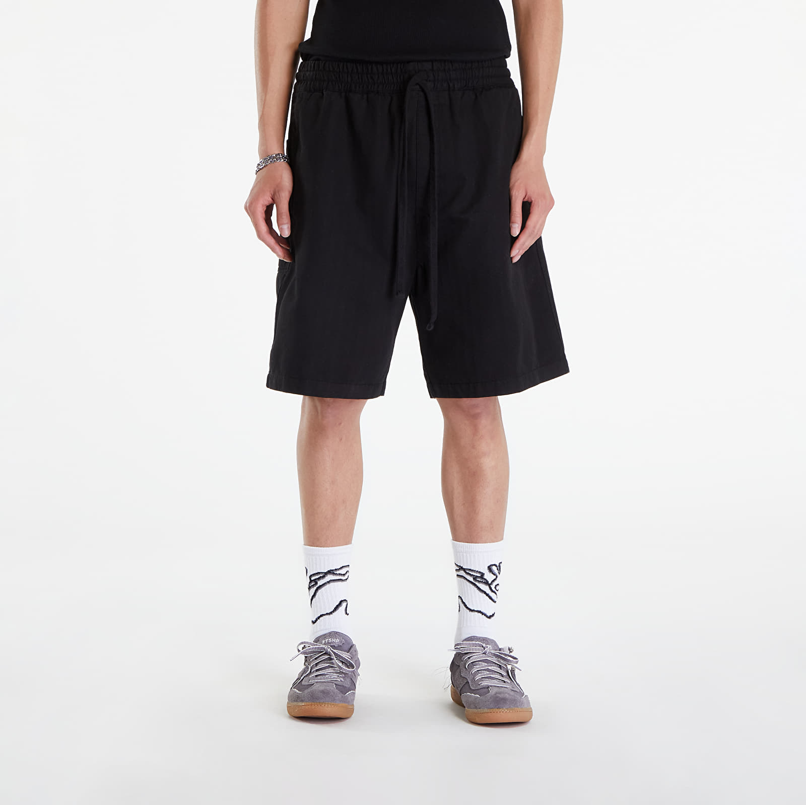 Pantaloni scurți Carhartt WIP Rainer Short Black Garment Dyed