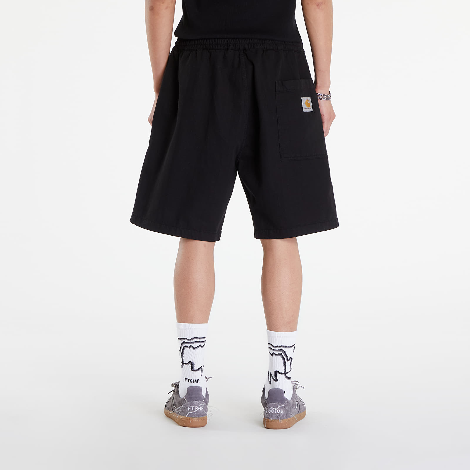 Pantaloni scurți Carhartt WIP Rainer Short Black Garment Dyed