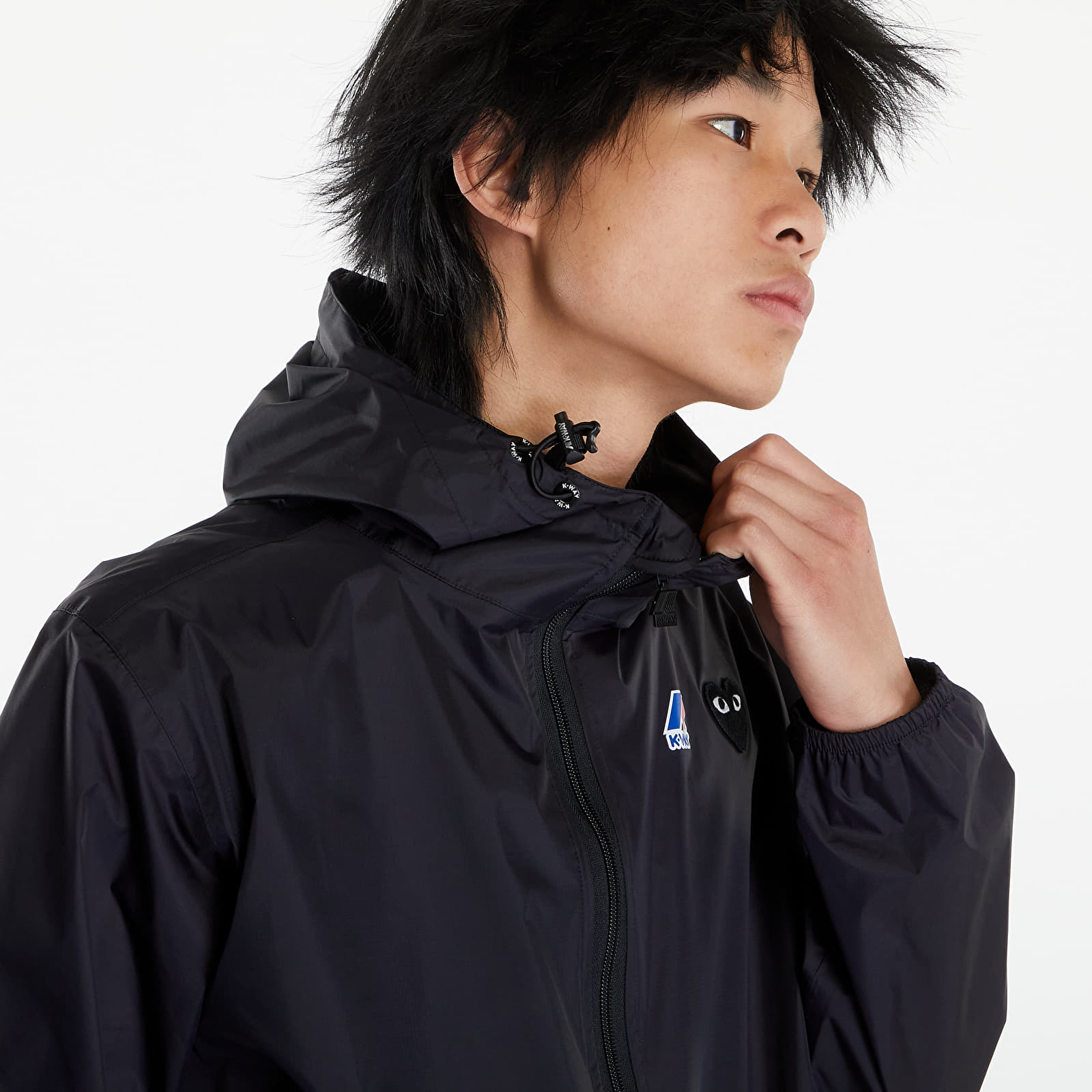Pláštěnky Comme des Garçons PLAY x K-Way Emblem Jacket UNISEX Black Pure