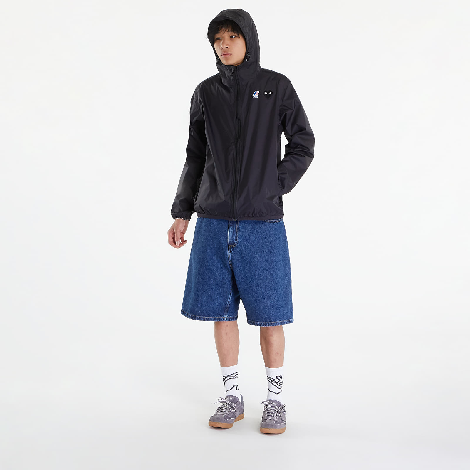 Pláštěnky Comme des Garçons PLAY x K-Way Emblem Jacket UNISEX Black Pure