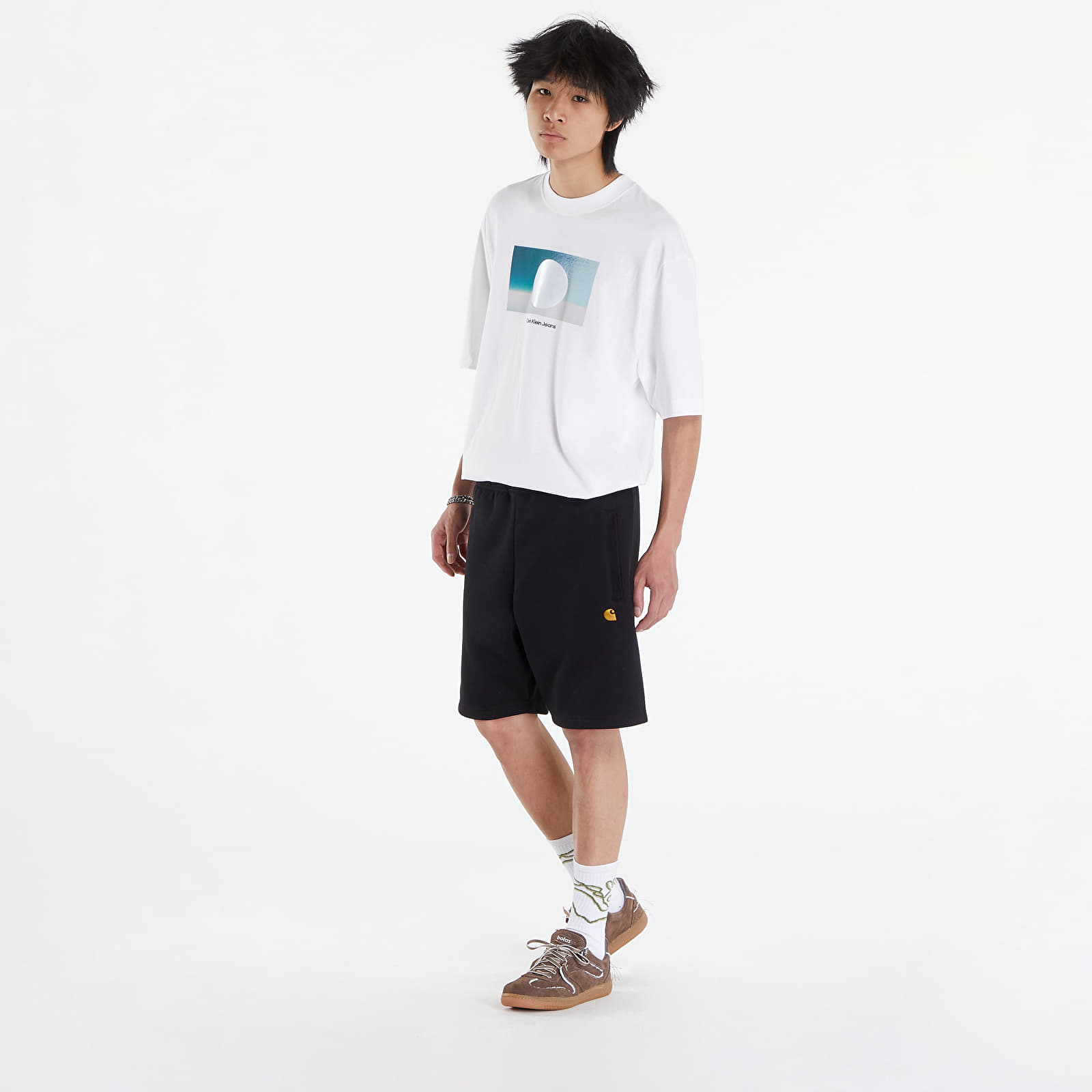 Shortsid Carhartt WIP Chase Sweat Short Black/ Gold