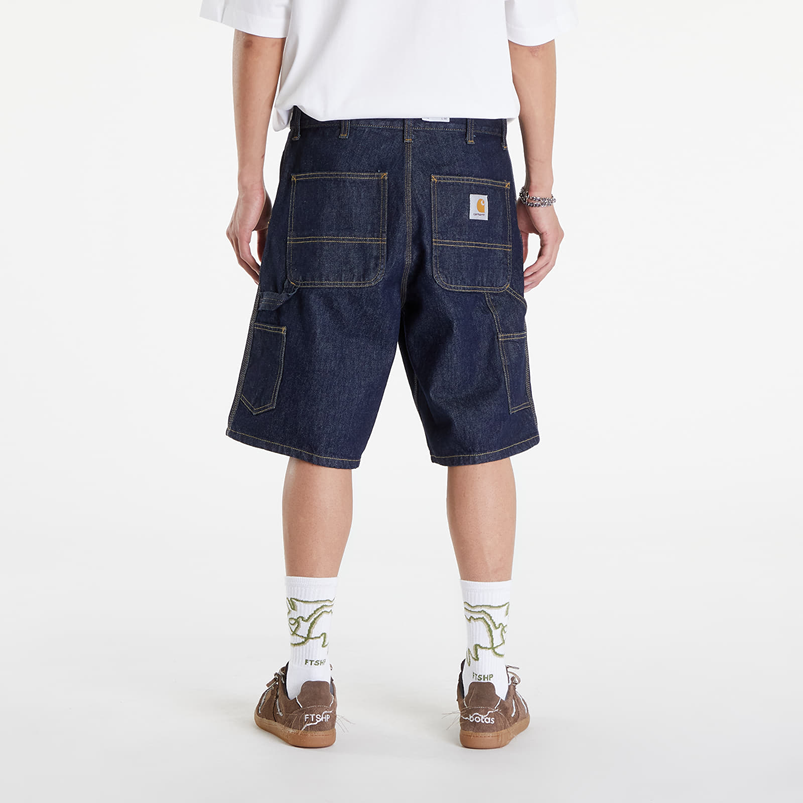 Kraťasy Carhartt WIP Single Knee Short Blue Rinsed