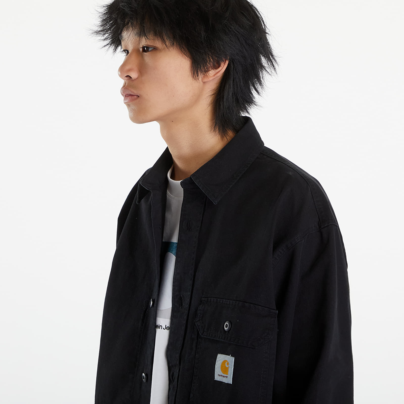 Overshirt Carhartt WIP Reno Shirt Jacket UNISEX Black Garment Dyed
