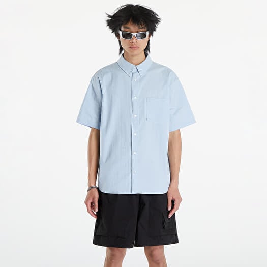 Hemd Nike Life Men's Short-Sleeve Seersucker Button-Down Shirt Lt Armory Blue/ Lt Armory Blue