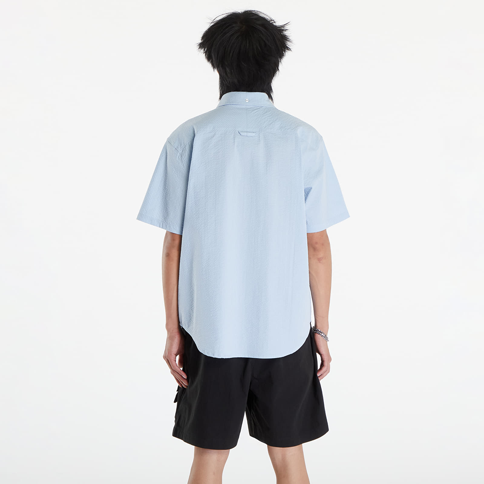 Hemden Nike Life Men's Short-Sleeve Seersucker Button-Down Shirt Lt Armory Blue/ Lt Armory Blue