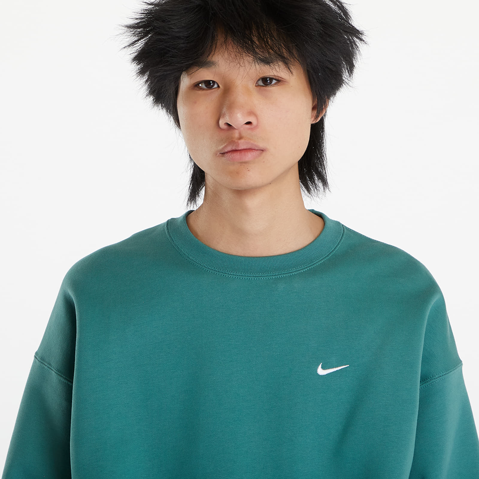 Mikiny Nike Solo Swoosh Men's Fleece Crew Bicoastal/ White