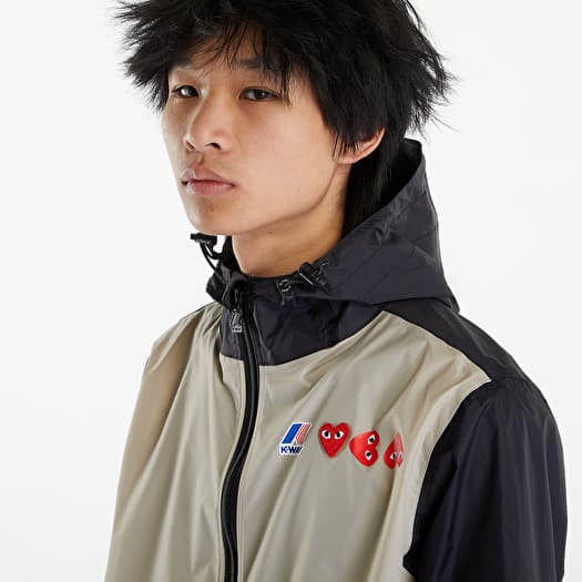 Raincoats Comme des Garcons PLAY x K Way Claude Contrast Jacket UNISEX Beige Grey Black Footshop