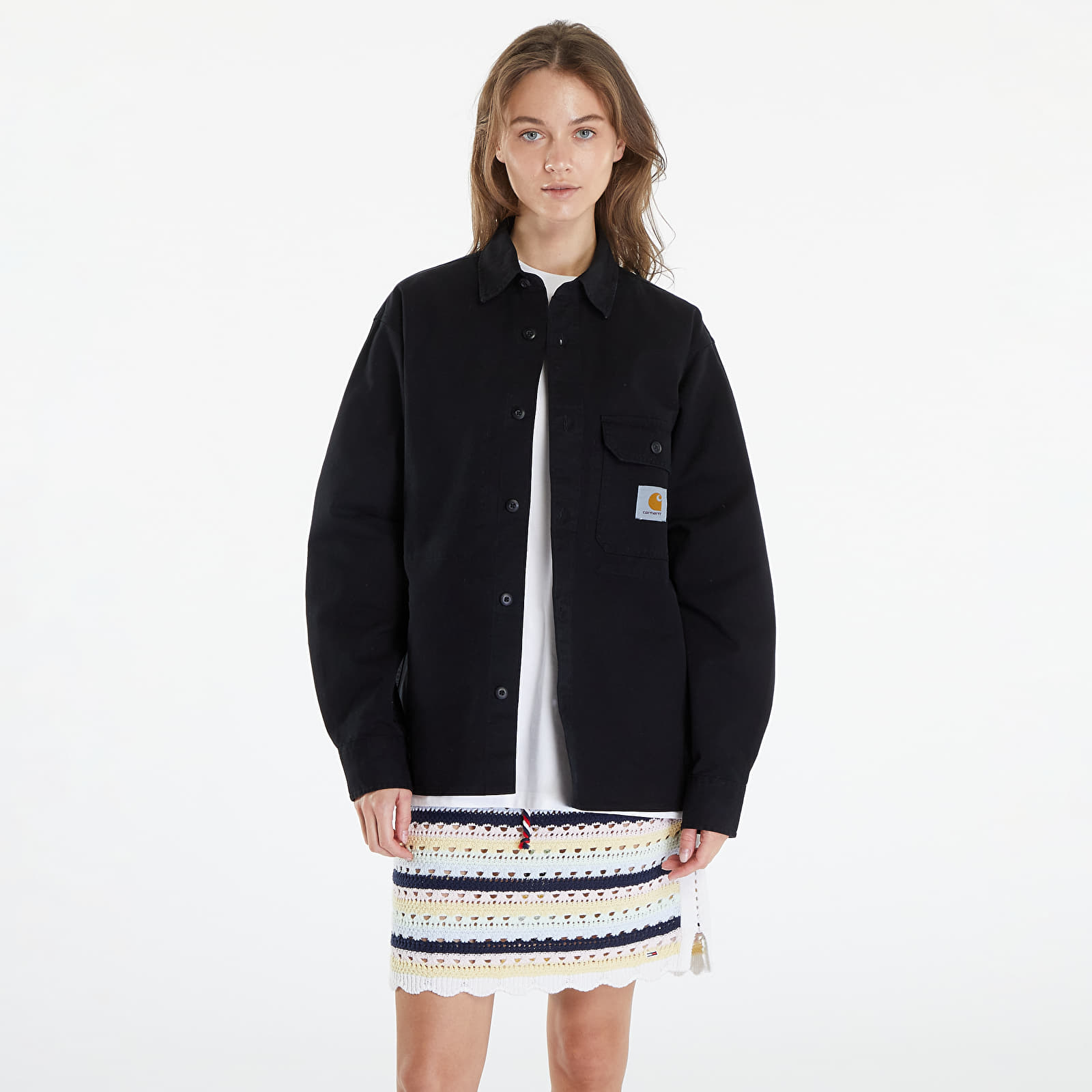 Overshirt Carhartt WIP Reno Shirt Jacket UNISEX Black Garment Dyed
