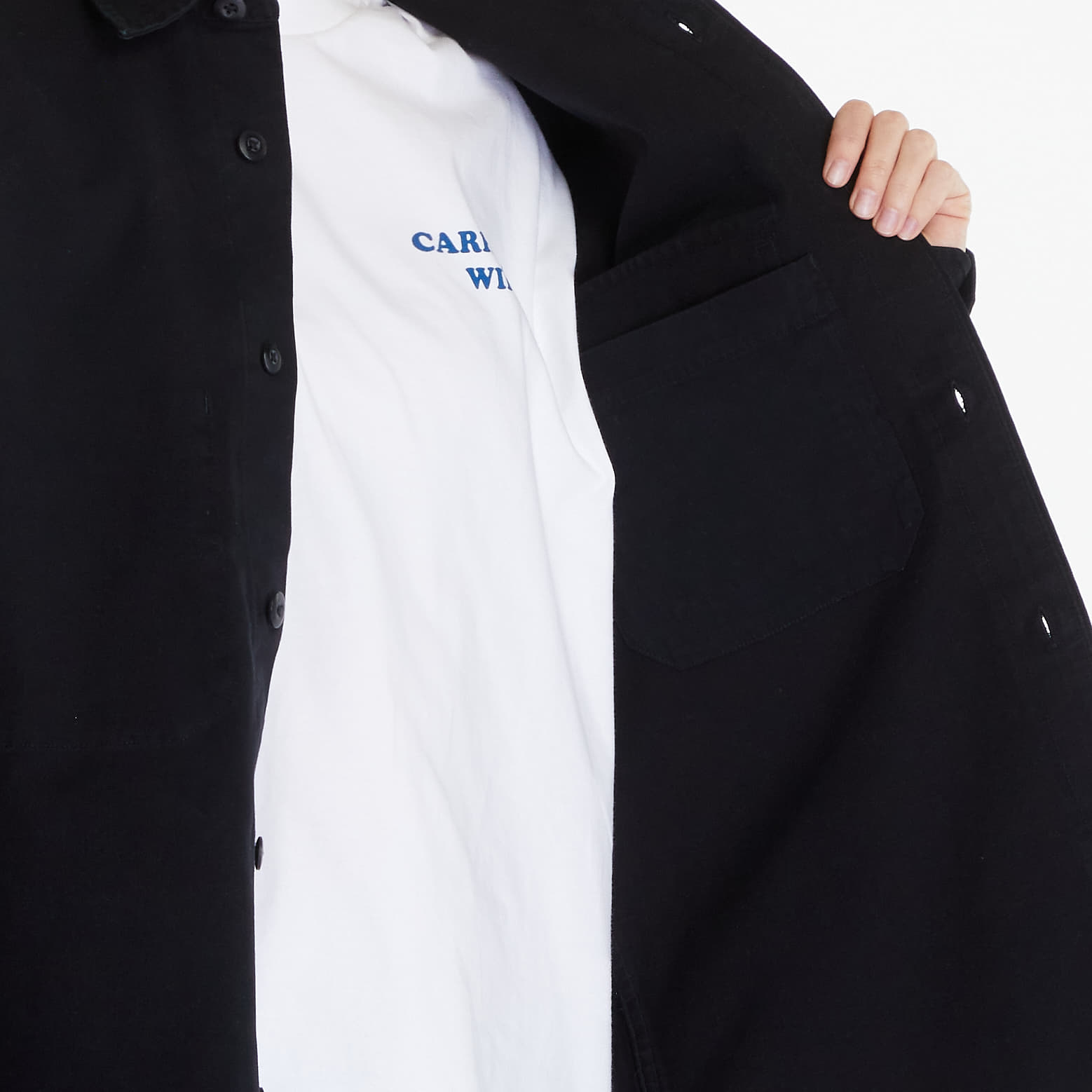 Overshirt Carhartt WIP Reno Shirt Jacket UNISEX Black Garment Dyed