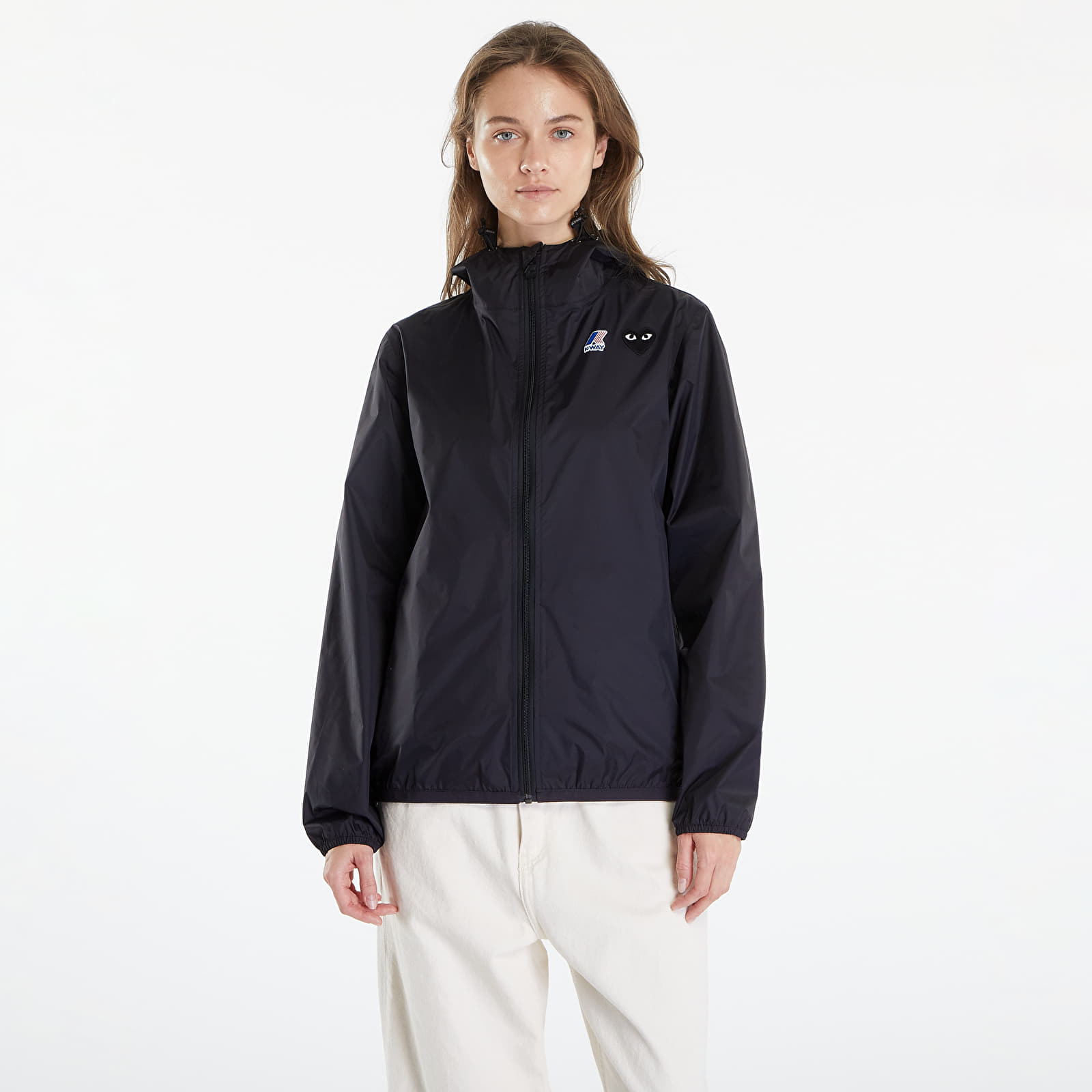 Pláštěnky Comme des Garçons PLAY x K-Way Emblem Jacket UNISEX Black Pure