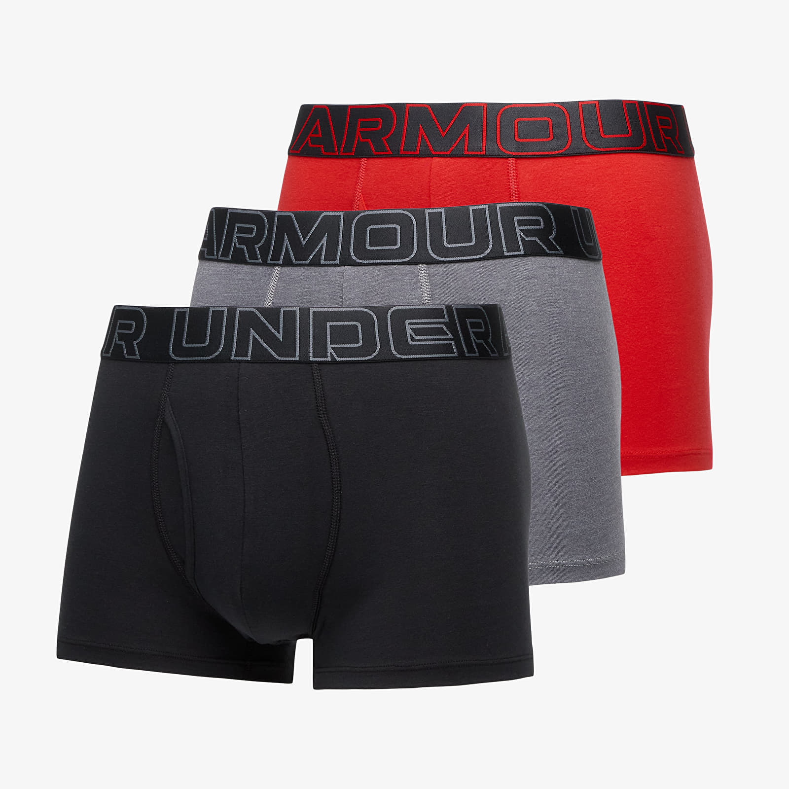Boxerky Under Armour M Performance Cotton 3in 3-Pack Grey