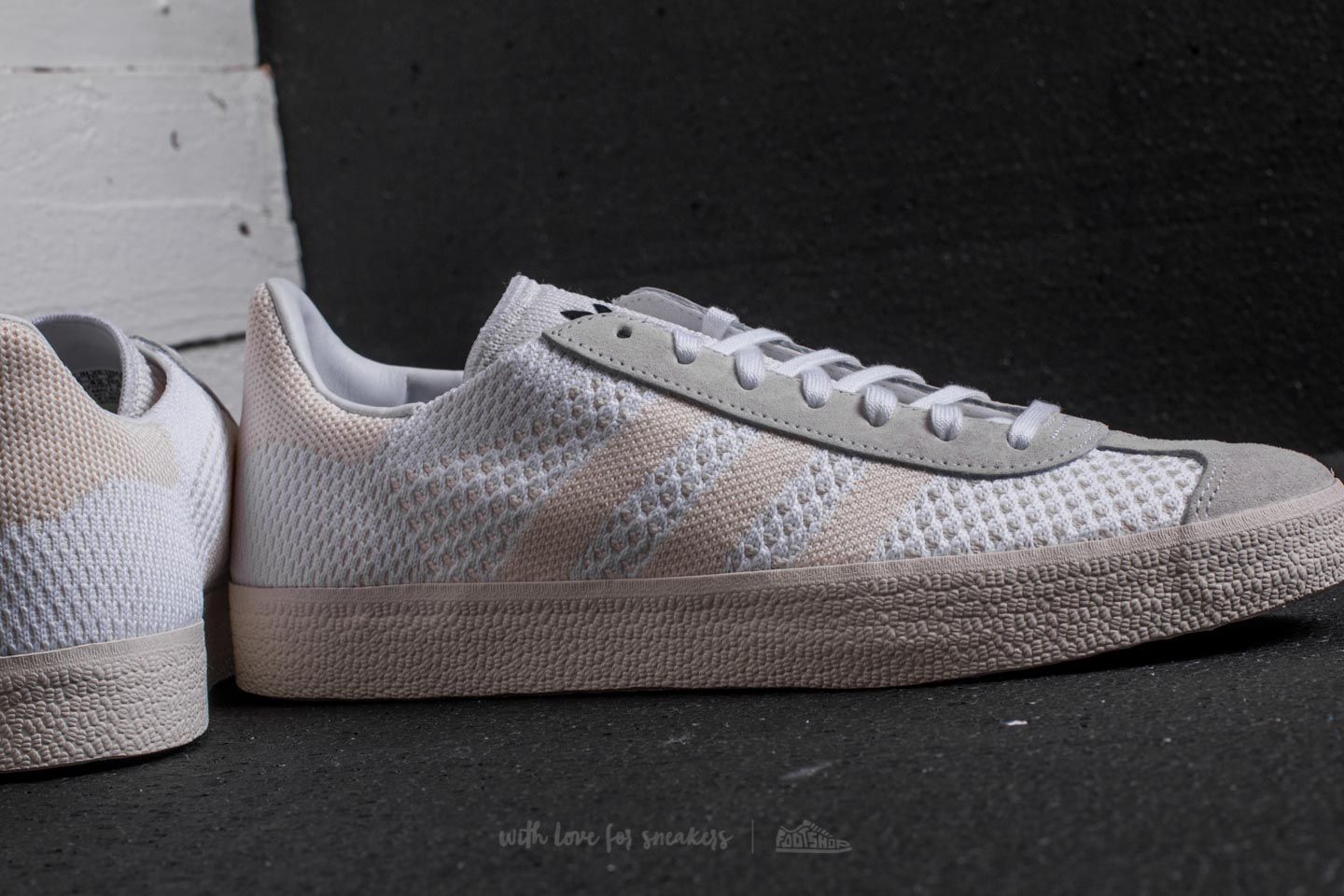 Adidas gazelle primeknit white sales