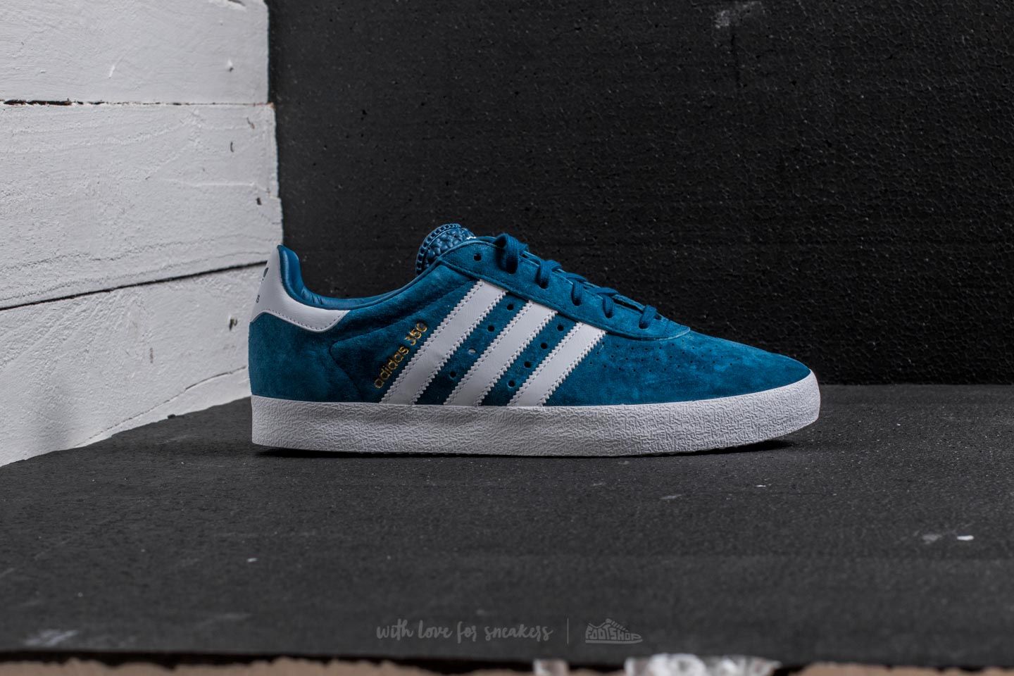 Herren Sneaker und Schuhe adidas 350 Blue Night/ Ftw White/ Gold Metalic