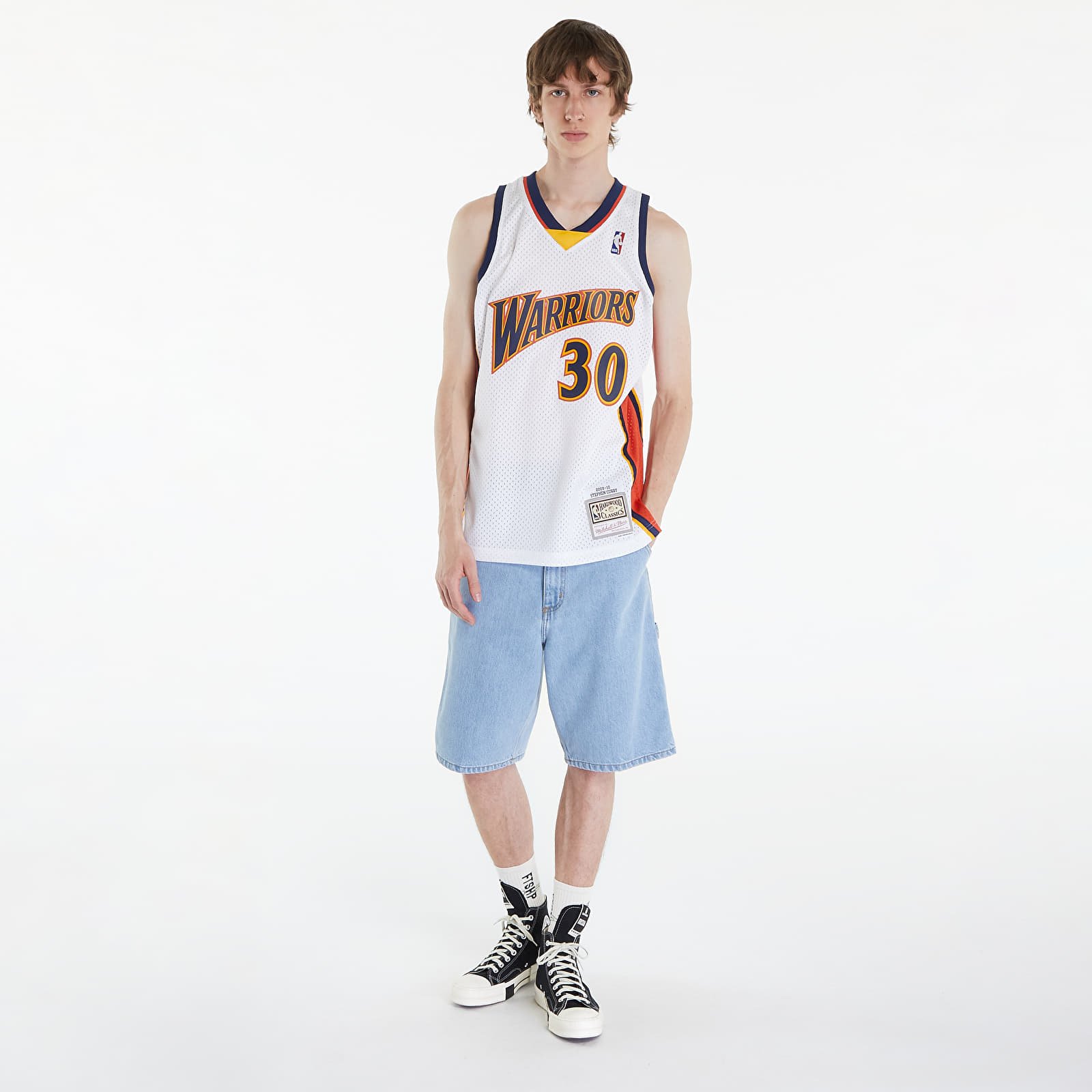 Tanktops voor heren Mitchell & Ness Golden State Warriors 30 Stephen Curry Swingman Jersey White