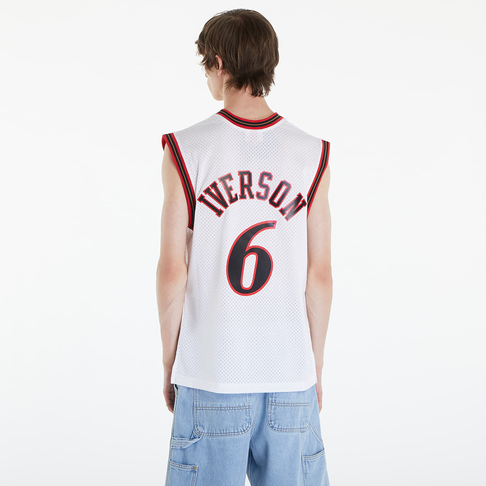 Jerseys Mitchell & Ness Philadelphia 76ers 3 Allen Iverson 2002 Swingman Jersey White/ White