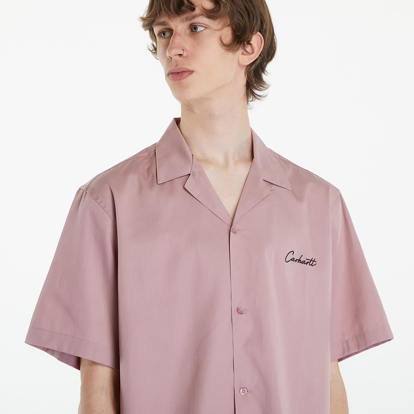 Cămăși Carhartt WIP Short Sleeve Delray Shirt UNISEX Glassy Pink/ Black