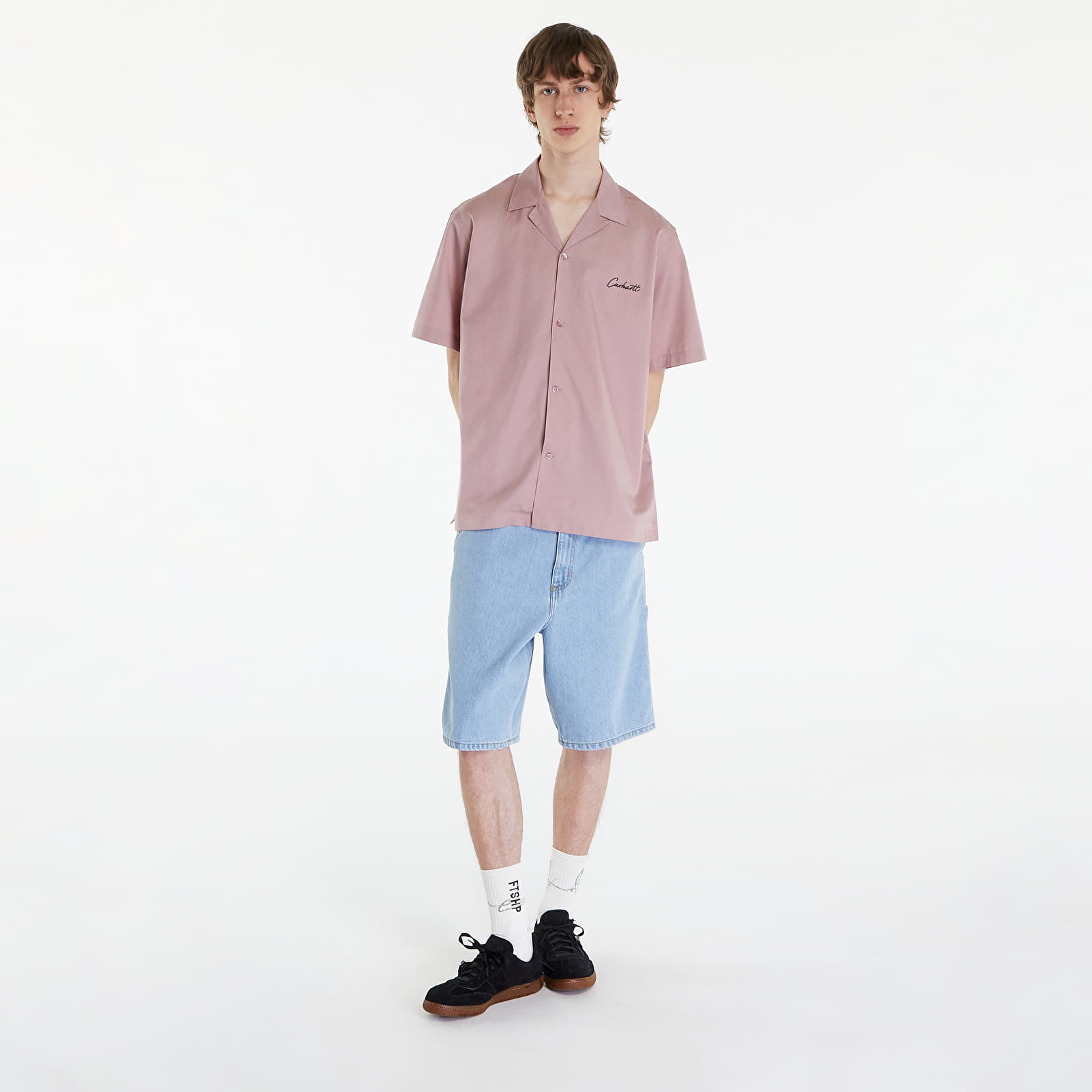 Cămăși Carhartt WIP Short Sleeve Delray Shirt UNISEX Glassy Pink/ Black