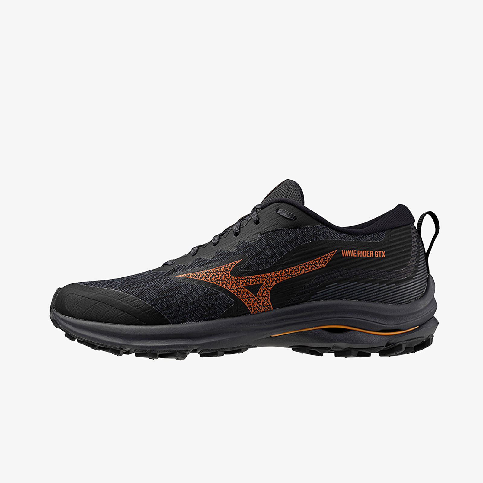 Scarpe uomo Mizuno Wave Rider Gtx Black/ Nasturtium/ Carrot Curl