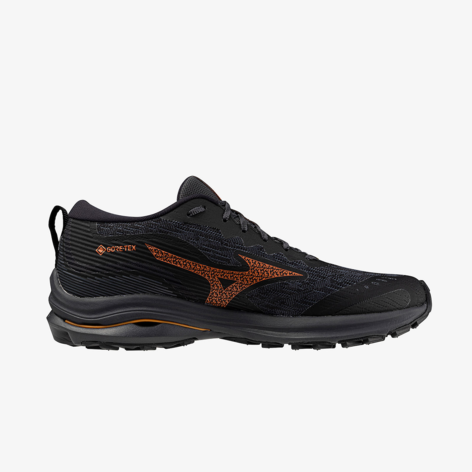 Scarpe uomo Mizuno Wave Rider Gtx Black/ Nasturtium/ Carrot Curl
