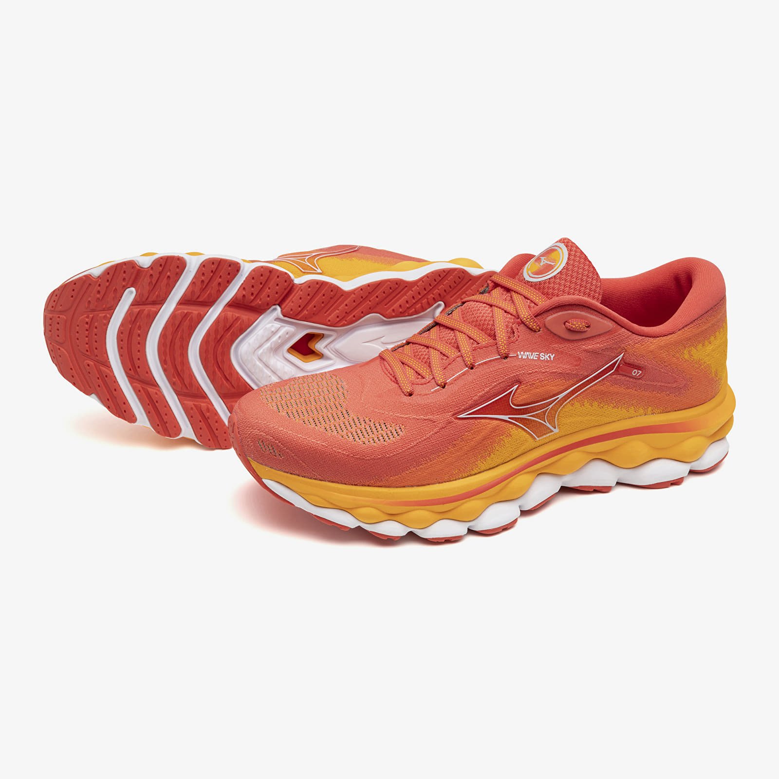 Scarpe uomo Mizuno Wave Sky 7 Cayenne/ Nickel/ Carrot Curl