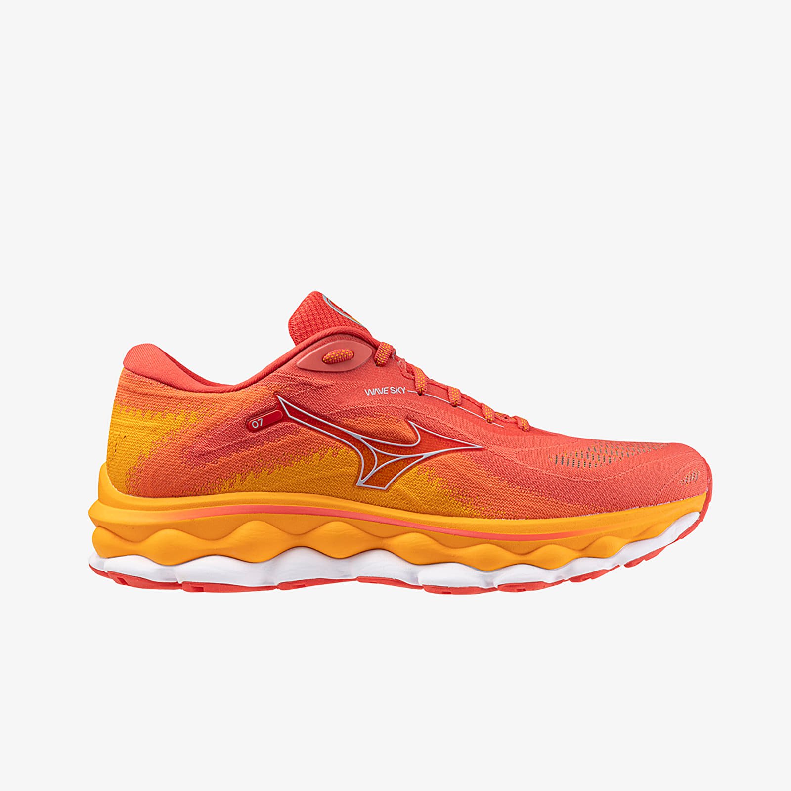 Scarpe uomo Mizuno Wave Sky 7 Cayenne/ Nickel/ Carrot Curl