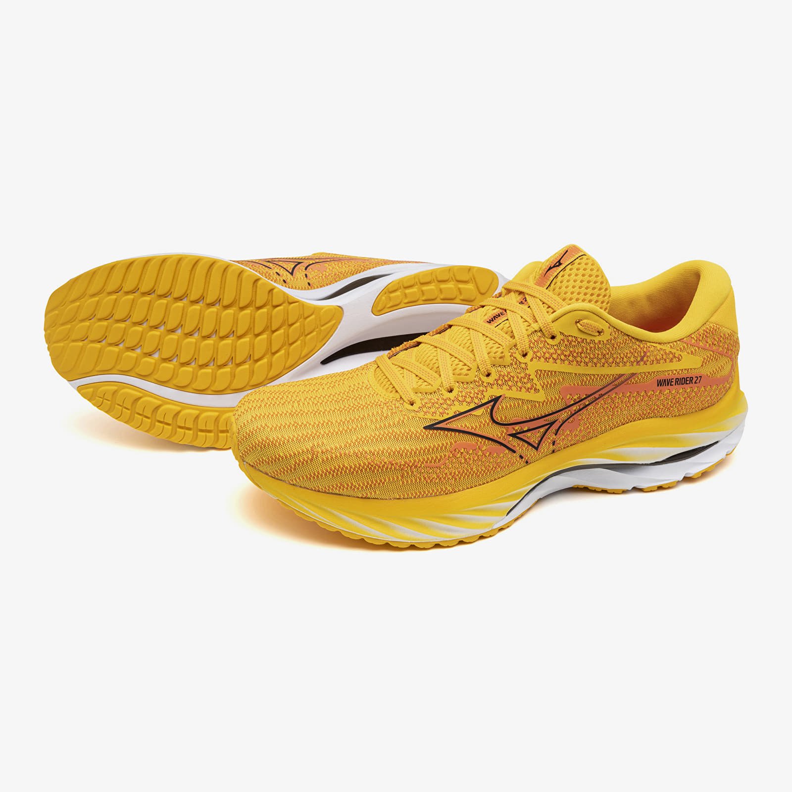 Herren Sneaker und Schuhe Mizuno Wave Rider 27 Citrus/ Black/ Nasturtium