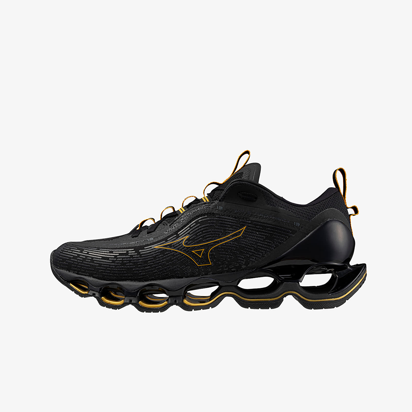 Sko til mænd Mizuno Wave Prophecy 13 Black/ Gold/ Metallic Gray