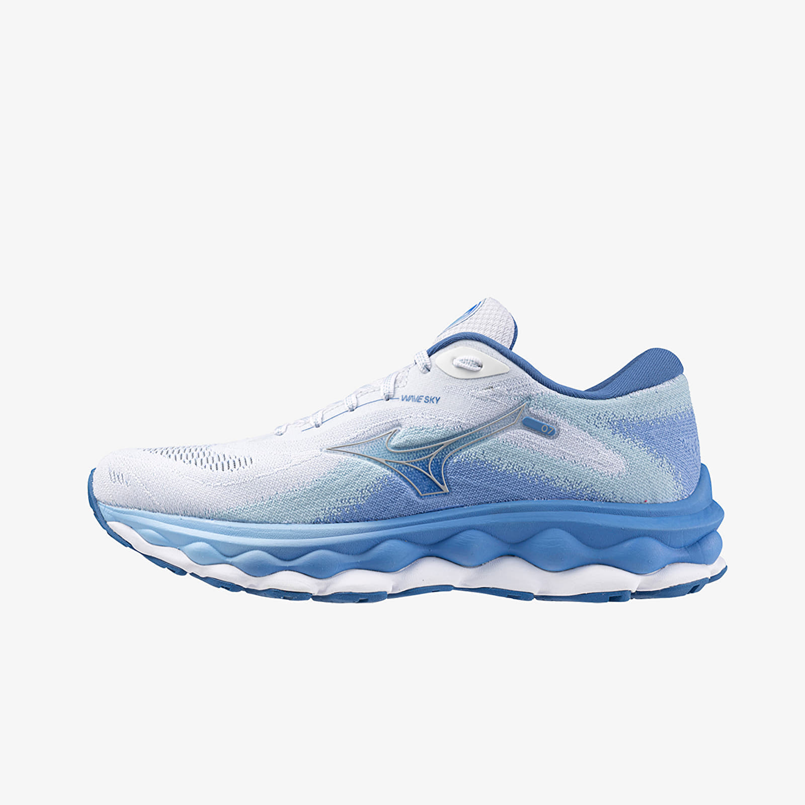 Mizuno Wave Sky 7 White/ Nickel/ Marina - J1GD230274