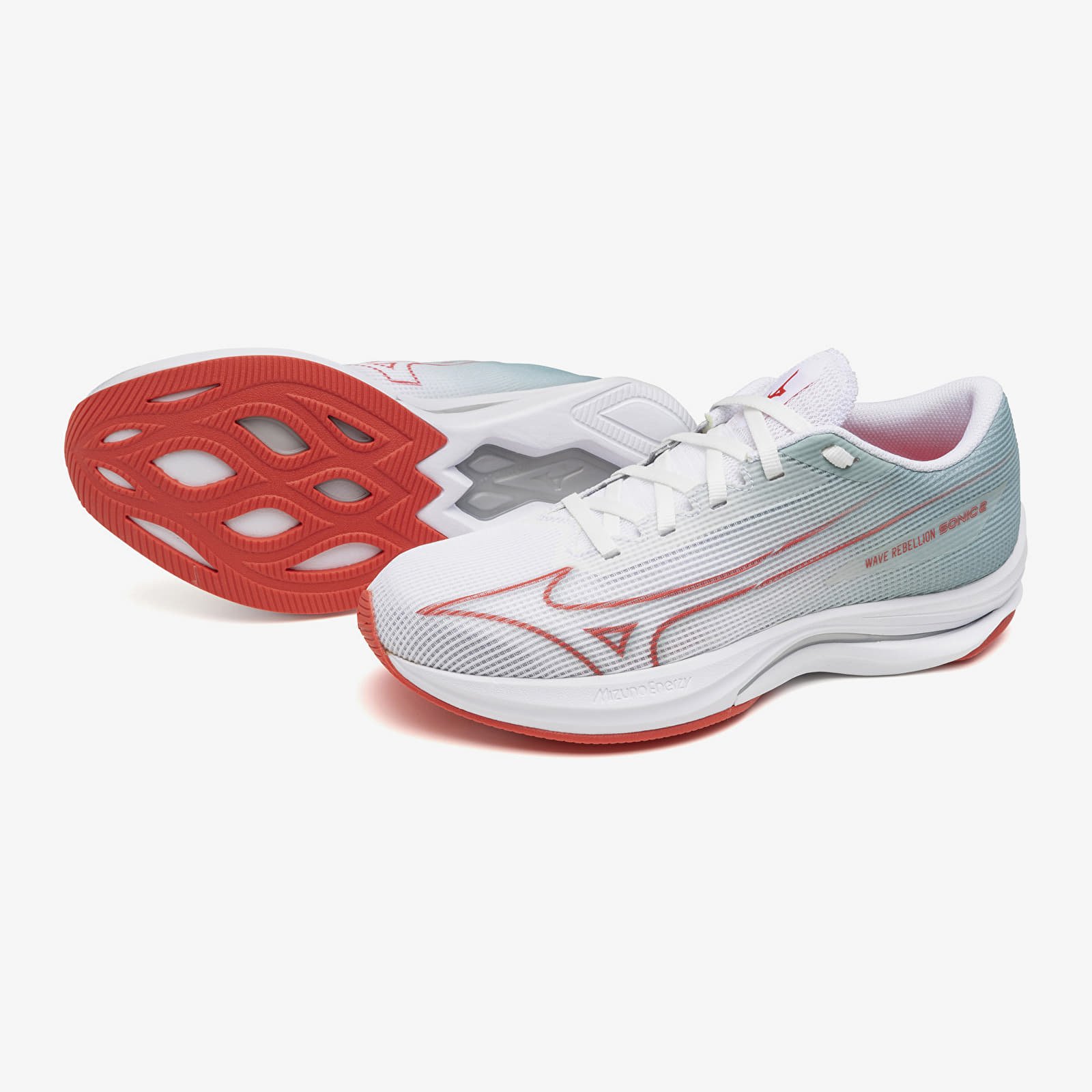 Women's shoes Mizuno Wave Rebellion Sonic 2 White/ Cayenne/ Gray Mist