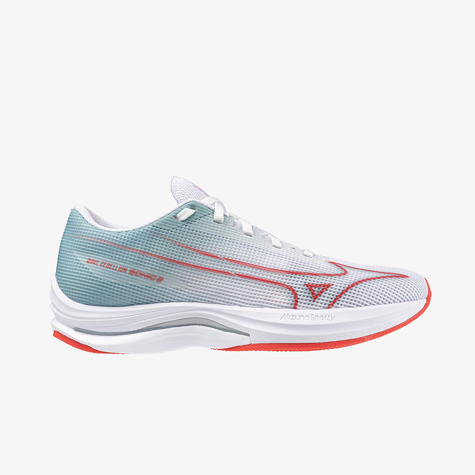 Женская обувь Mizuno Wave Rebellion Sonic 2 White/ Cayenne/ Gray Mist