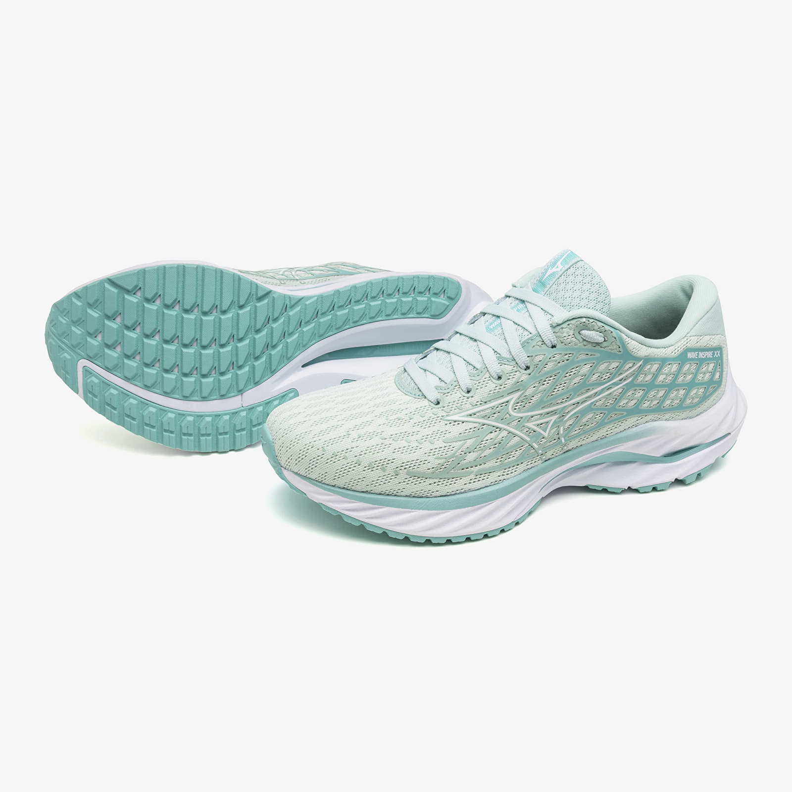 Buty damskie Mizuno Wave Inspire 20 Eggshell Blue/ White/ Blue Turqu