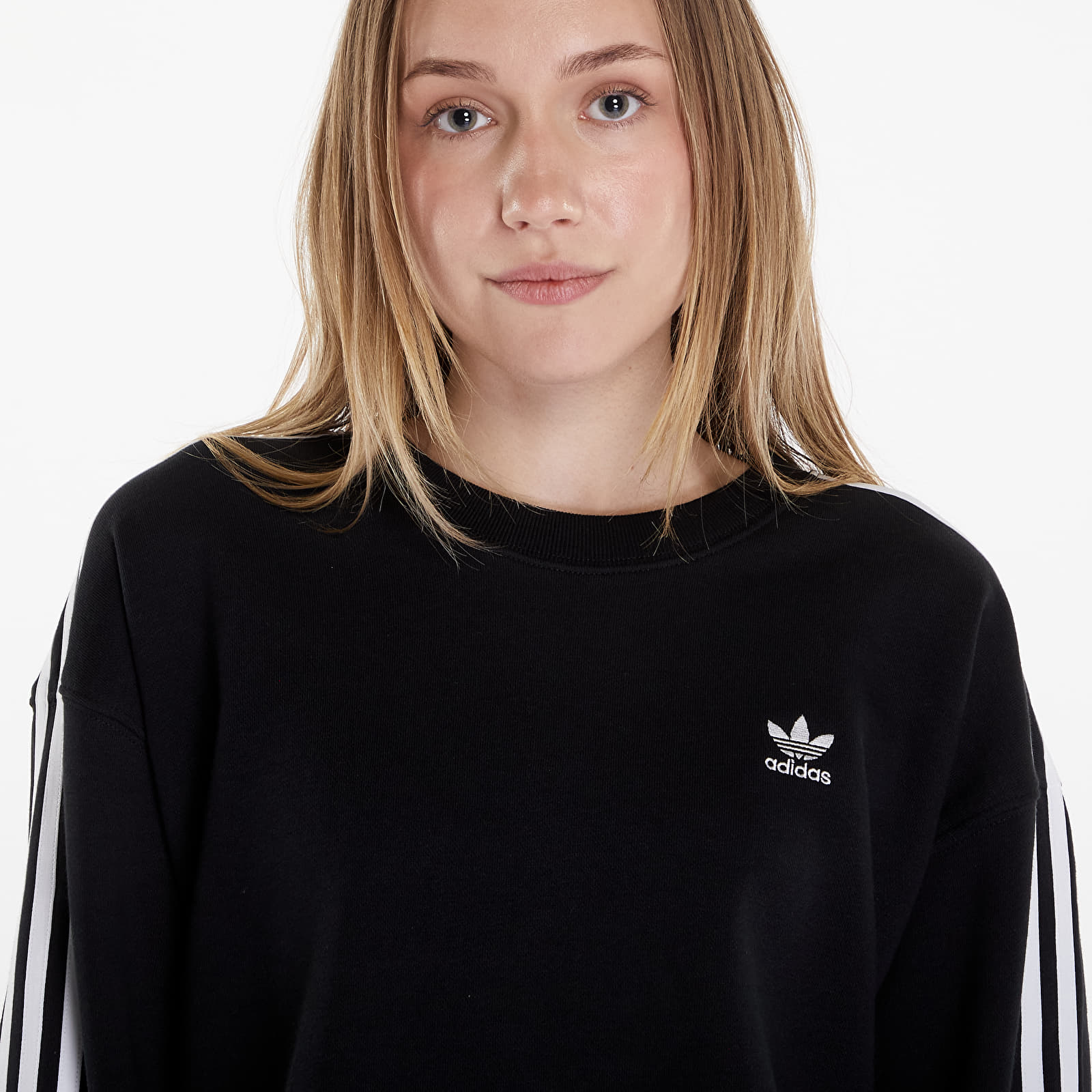 Women's hoodies adidas 3 Stripes Classics Crew Black