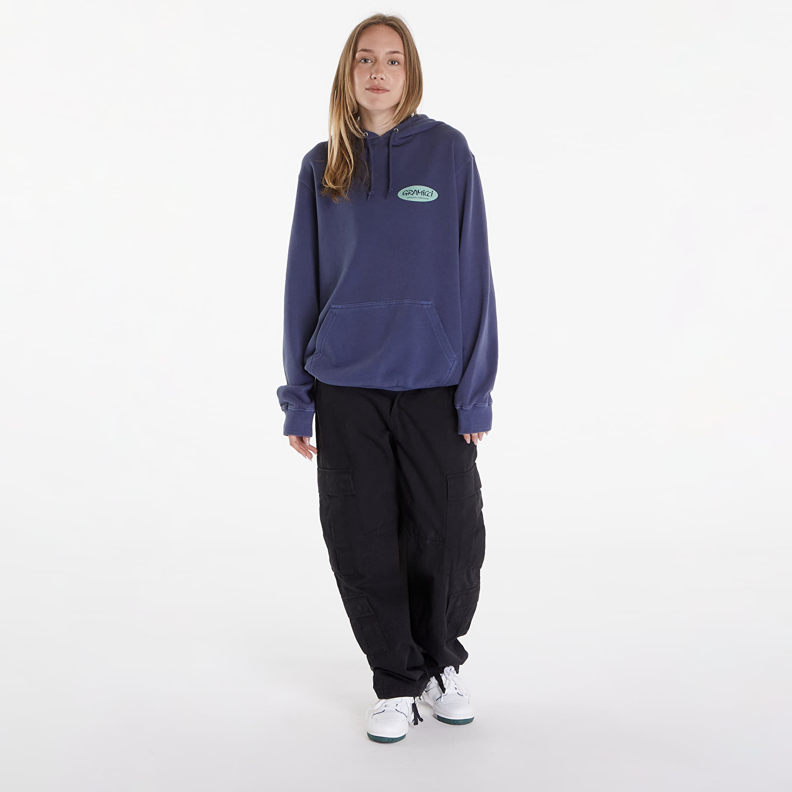 Hanorace Gramicci Original Freedom Oval Hooded Sweatshirt UNISEX Navy Pigment